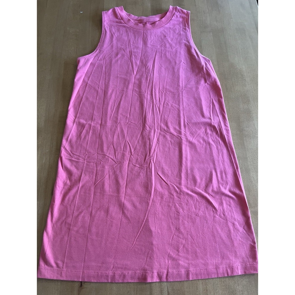 A New Day Women's Sz L Pink Sleeveless Round Neck Tshirt‎  Dress Midi Summer